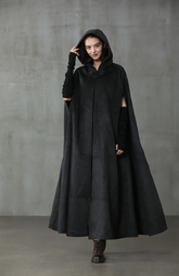 Maxi Hooded Wool Coat Cloak, 100% wool, Maxi Cape, Hooded Cape, Wool Hooded Cloak| cape jorykoCape jor